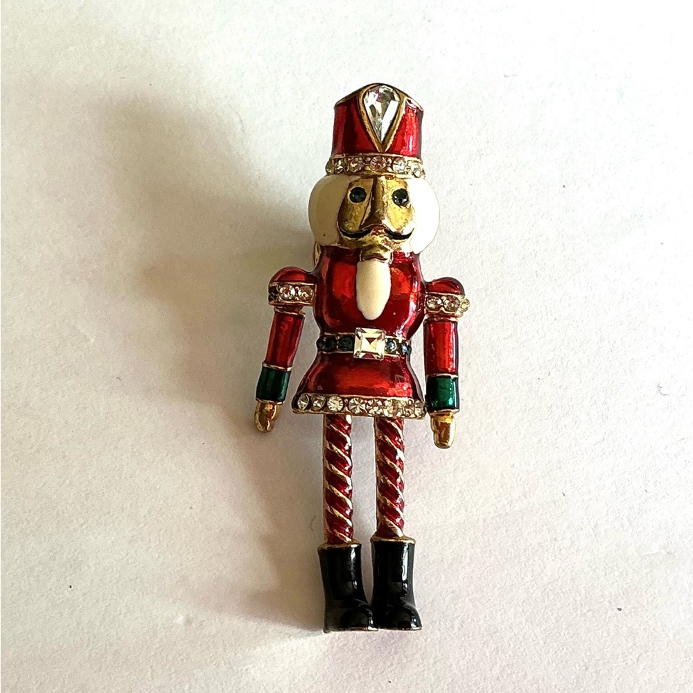 Vintage AvonFestive Nutcracker Pin with moving Arms and Legs